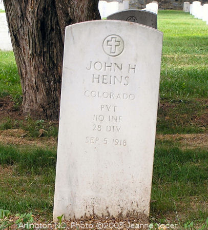 John H Heins marker Arlington